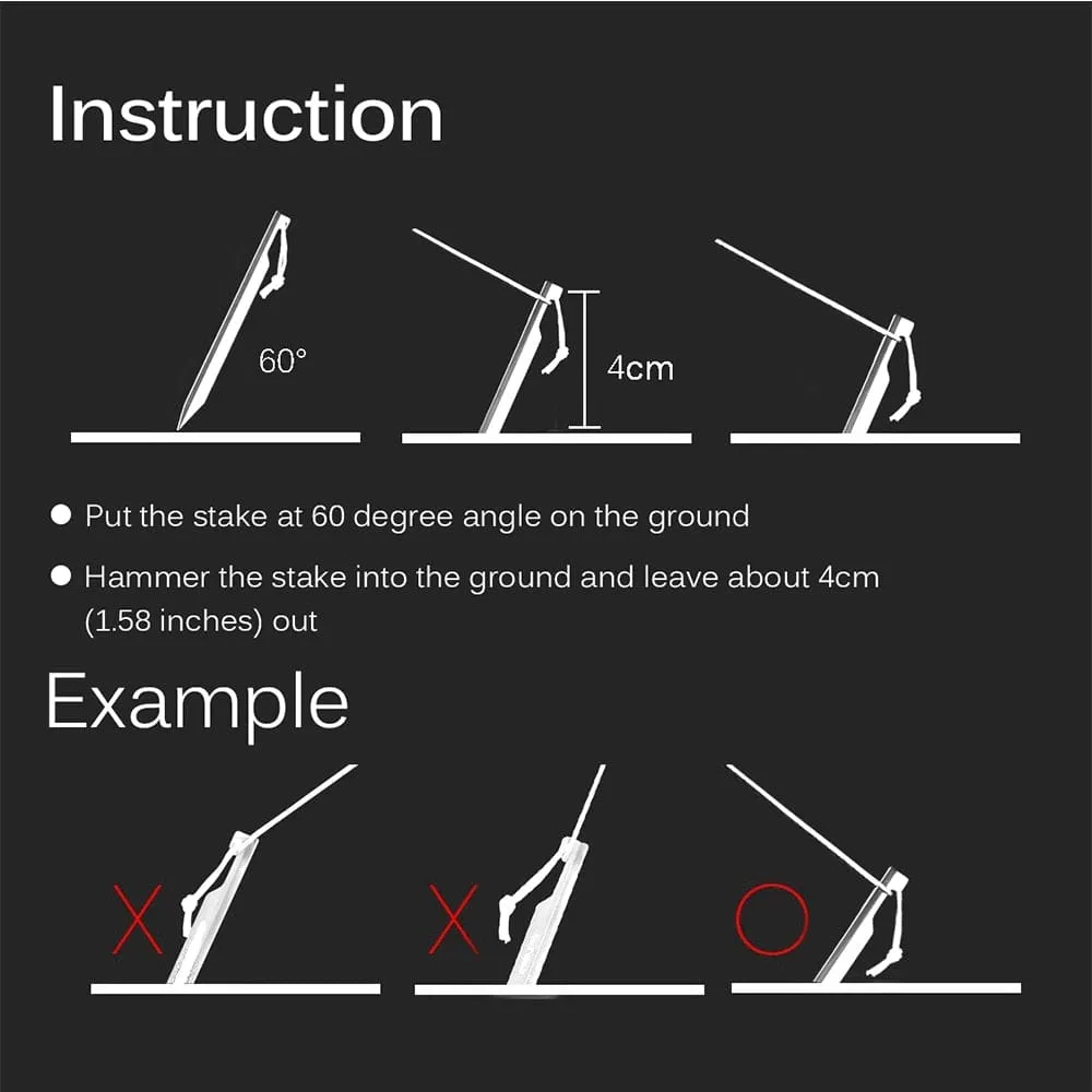 15cm Aluminum Alloy Tent Y-Pegs 10 Pack