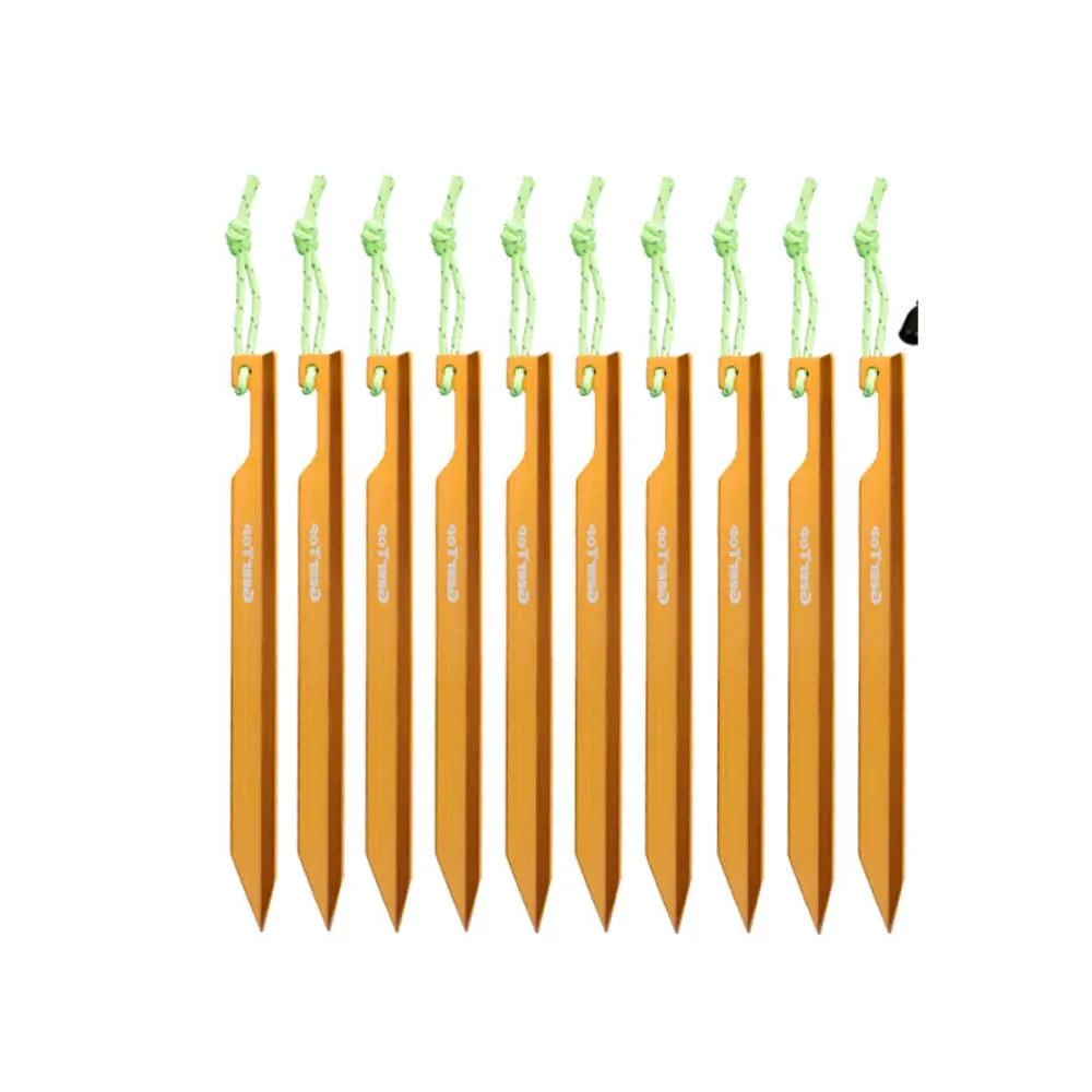 15cm Aluminum Alloy Tent Y-Pegs 10 Pack