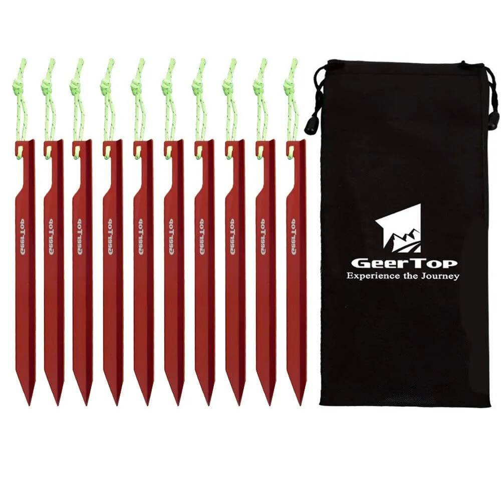 15cm Aluminum Alloy Tent Y-Pegs 10 Pack