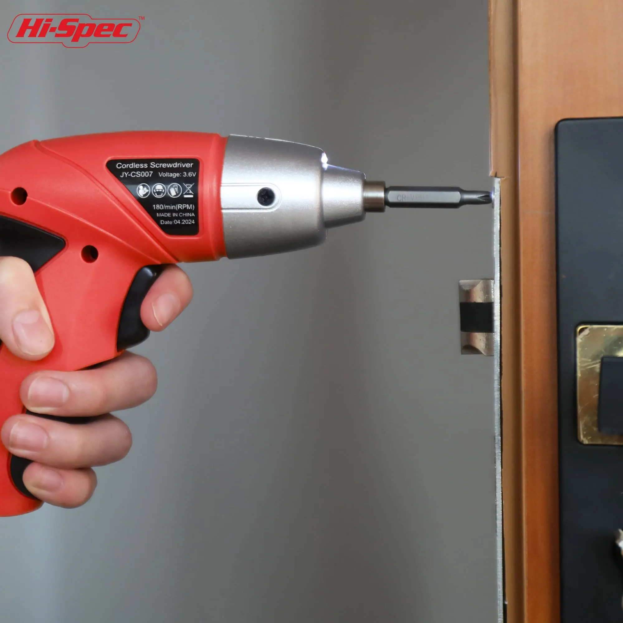 27pc 3.6V Red Compact Electric Power Screwdriver Set. Cordless & USB Rechargeable with 23 Driver Bits for Home & Office Use