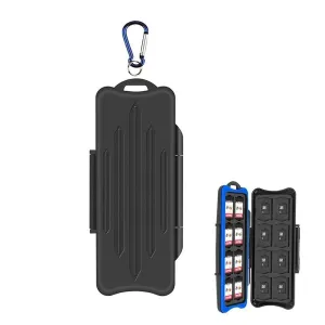 32in1 Waterproof Shockproof Memory Card Storage Case,with 16 Game Cartridge&16tf Micro Sd Holders for Nintendo Game Card Box