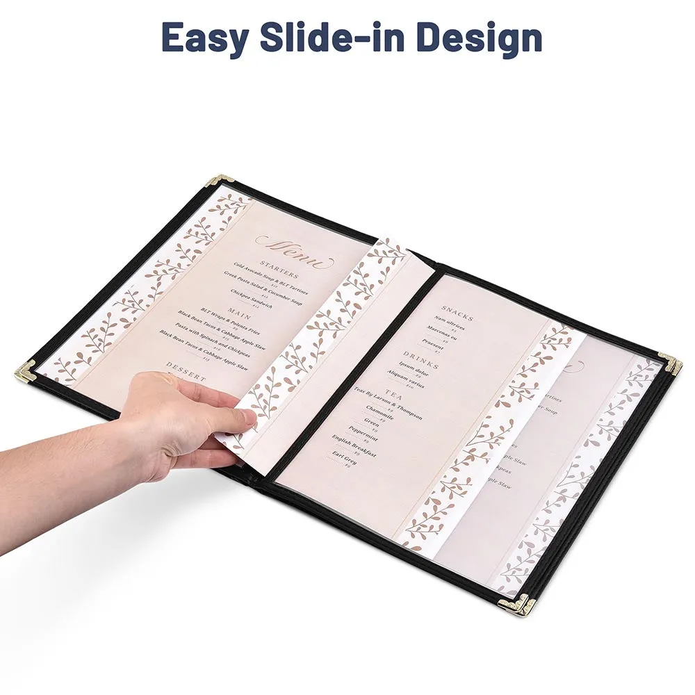 Clear Menu Covers 20ct/Pack 8.5x11 4-Page 8-View