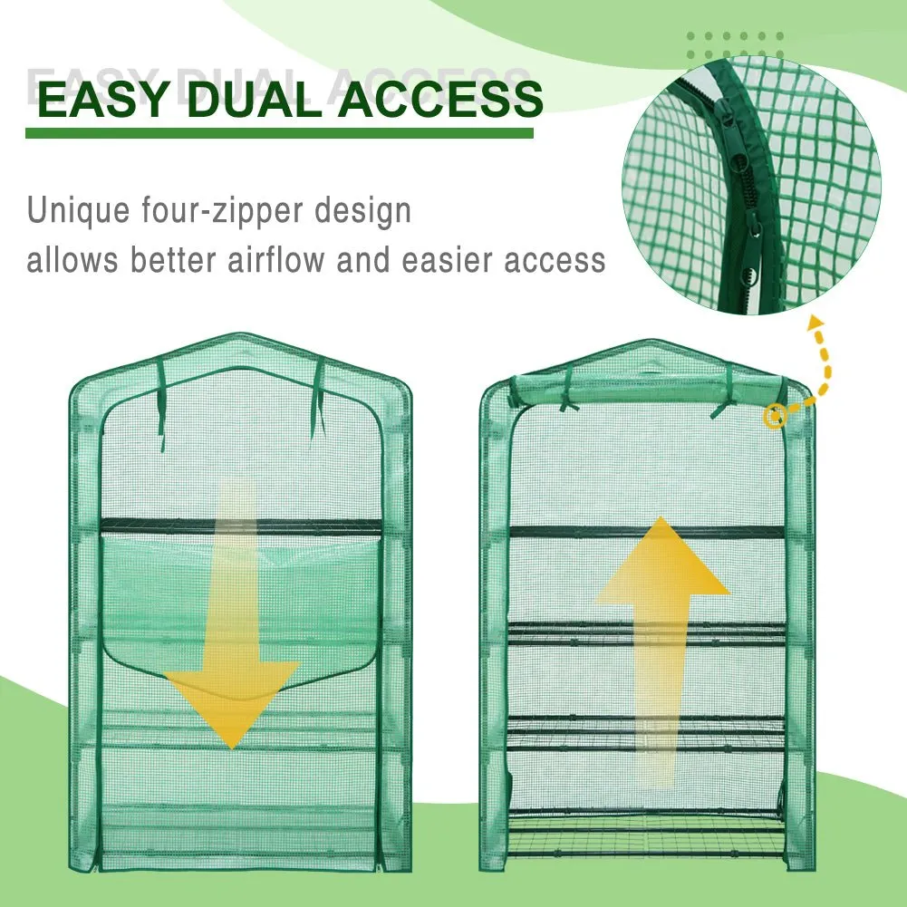 Extra Wide 4-Tier Mini Greenhouse for Indoor Outdoor40 x 20 x 63.5