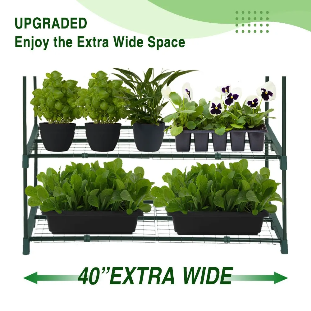Extra Wide 4-Tier Mini Greenhouse for Indoor Outdoor40 x 20 x 63.5