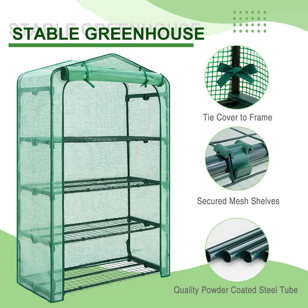 Extra Wide 4-Tier Mini Greenhouse for Indoor Outdoor40 x 20 x 63.5