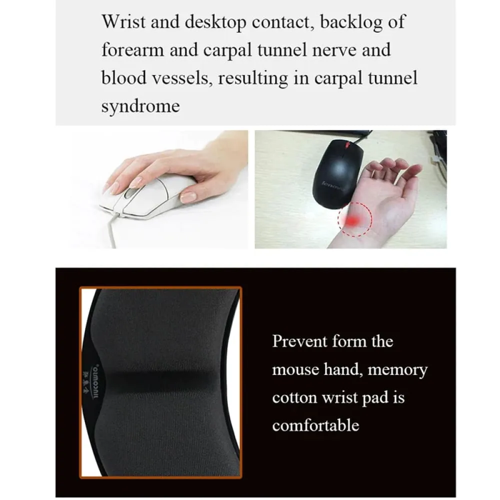 For Computer Laptop Desktop Anti-skid Memory Foam Support Wrist Rest Mat Ergonomic Mouse Pad