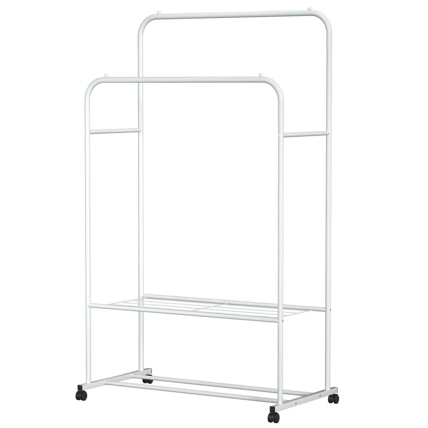Garment Hanging Rack Clothing Hanging Rail Pillow Shoe Display Organizer Stand Rolling Wheel Clothes Organizer