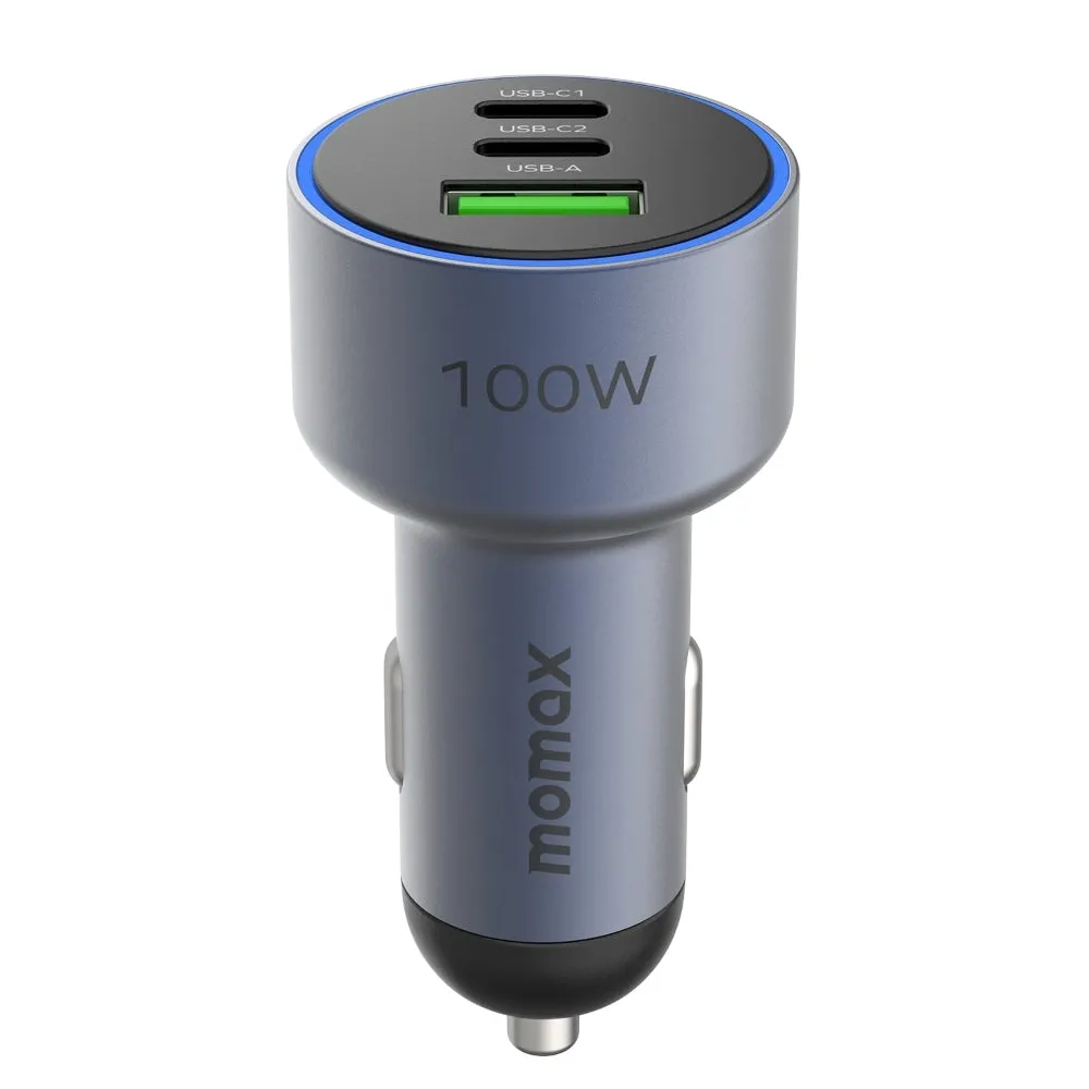 MOMAX MOVE 100W Triple-port Car Charger - Space Grey