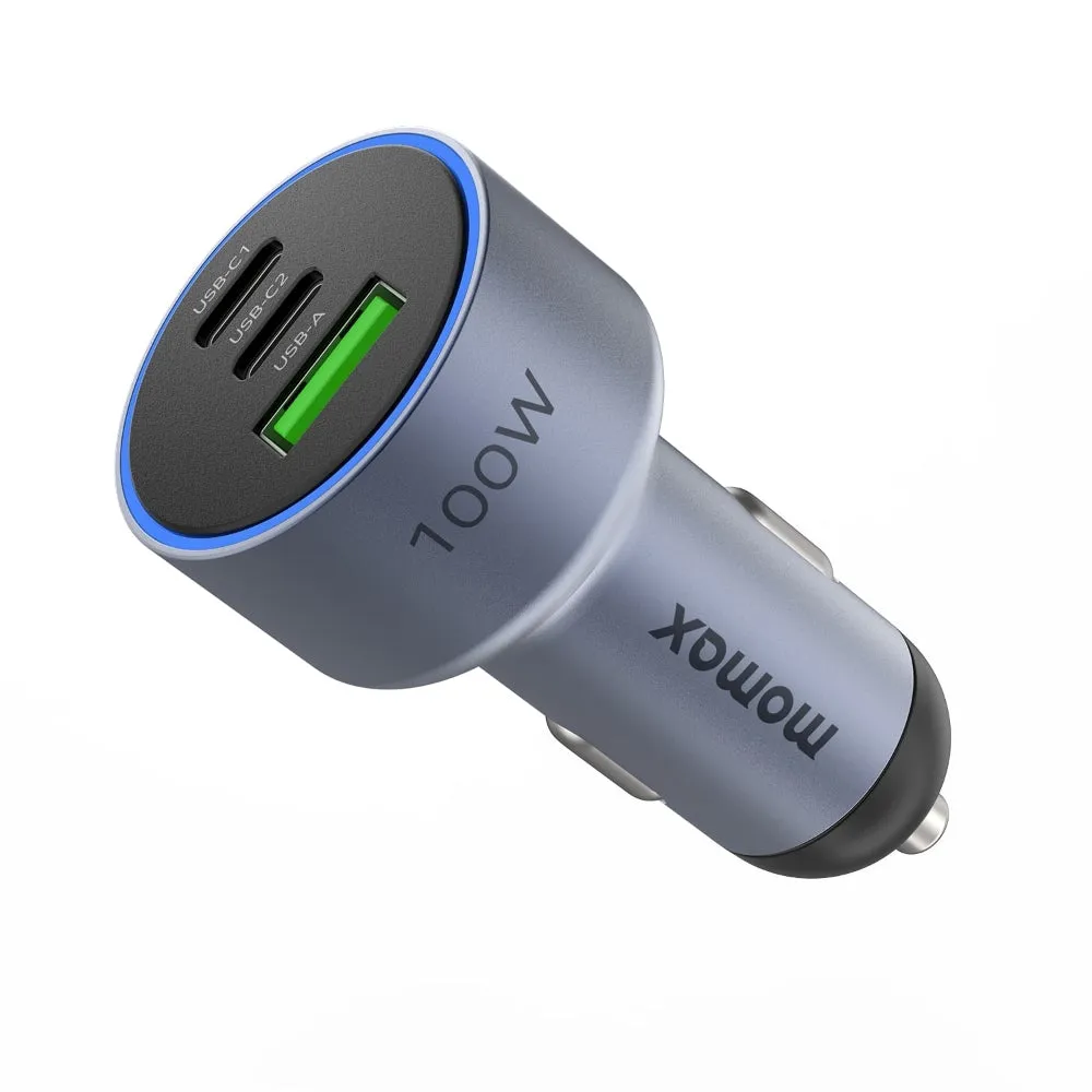 MOMAX MOVE 100W Triple-port Car Charger - Space Grey