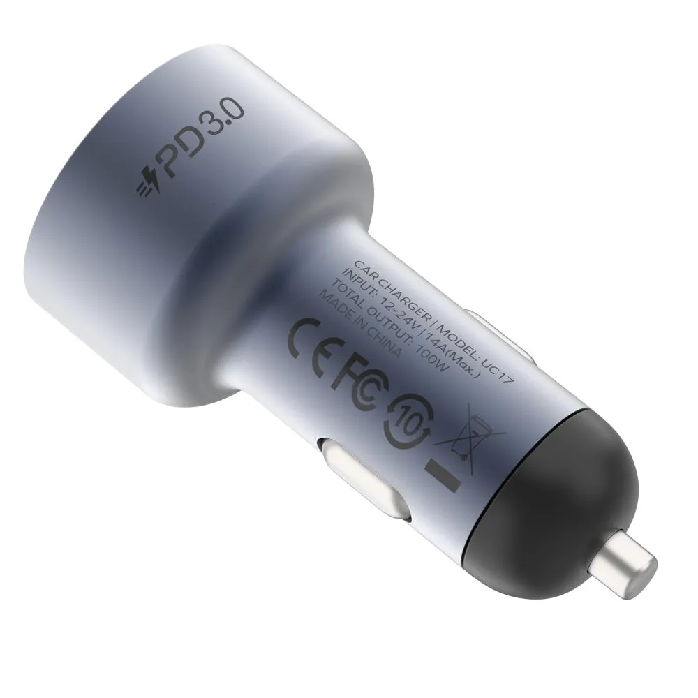 MOMAX MOVE 100W Triple-port Car Charger - Space Grey