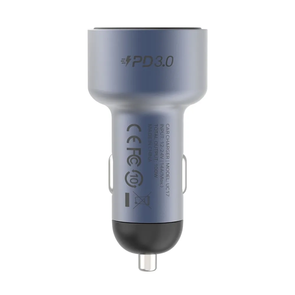 MOMAX MOVE 100W Triple-port Car Charger - Space Grey