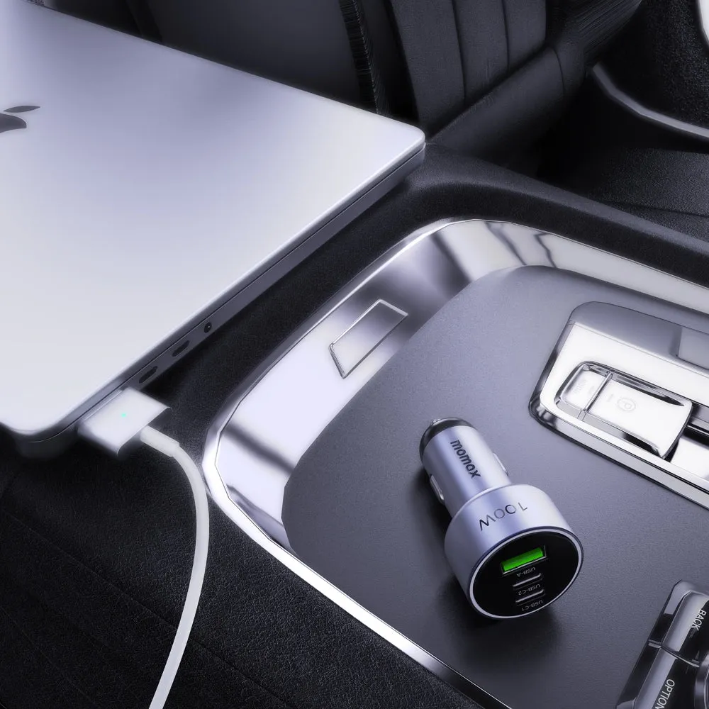 MOMAX MOVE 100W Triple-port Car Charger - Space Grey