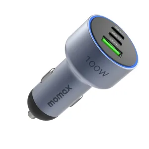 MOMAX MOVE 100W Triple-port Car Charger - Space Grey