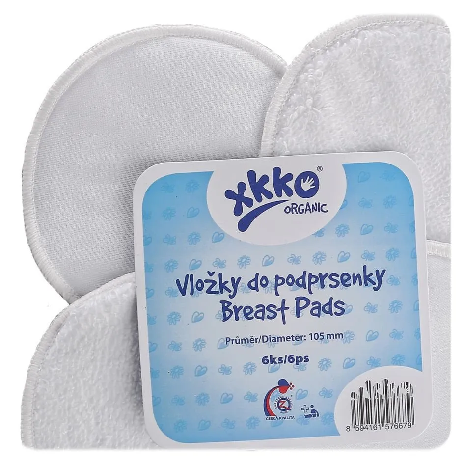 Organic Cotton Breast Pads - White (6 Pack)