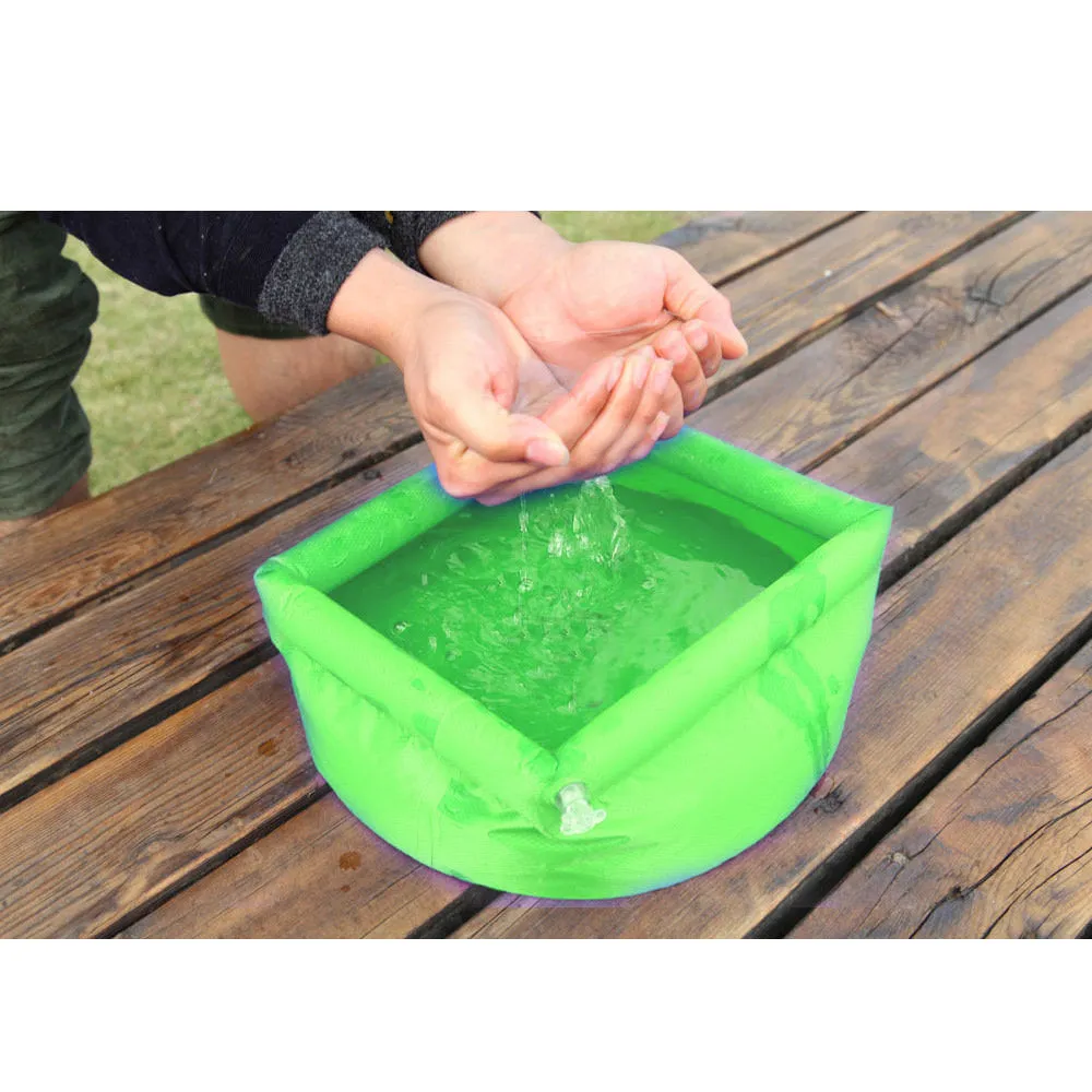 Portable 11" Inflatable Camping Sink 5L Wash Basin Folding Bucket Travel Outdoor