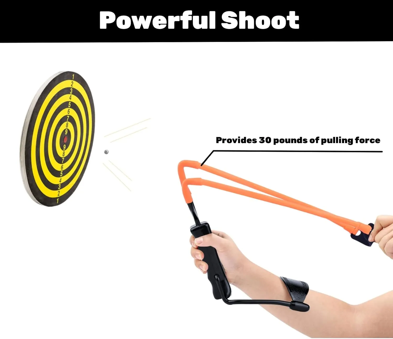 Professional Slingshot Set for Adults - A Simple but Powerful Hunting and Shooting Slingshot with a Sturdy Sling Shot Bow, 2 Packs of Slingshot Ammo, and a Slingshot Band.