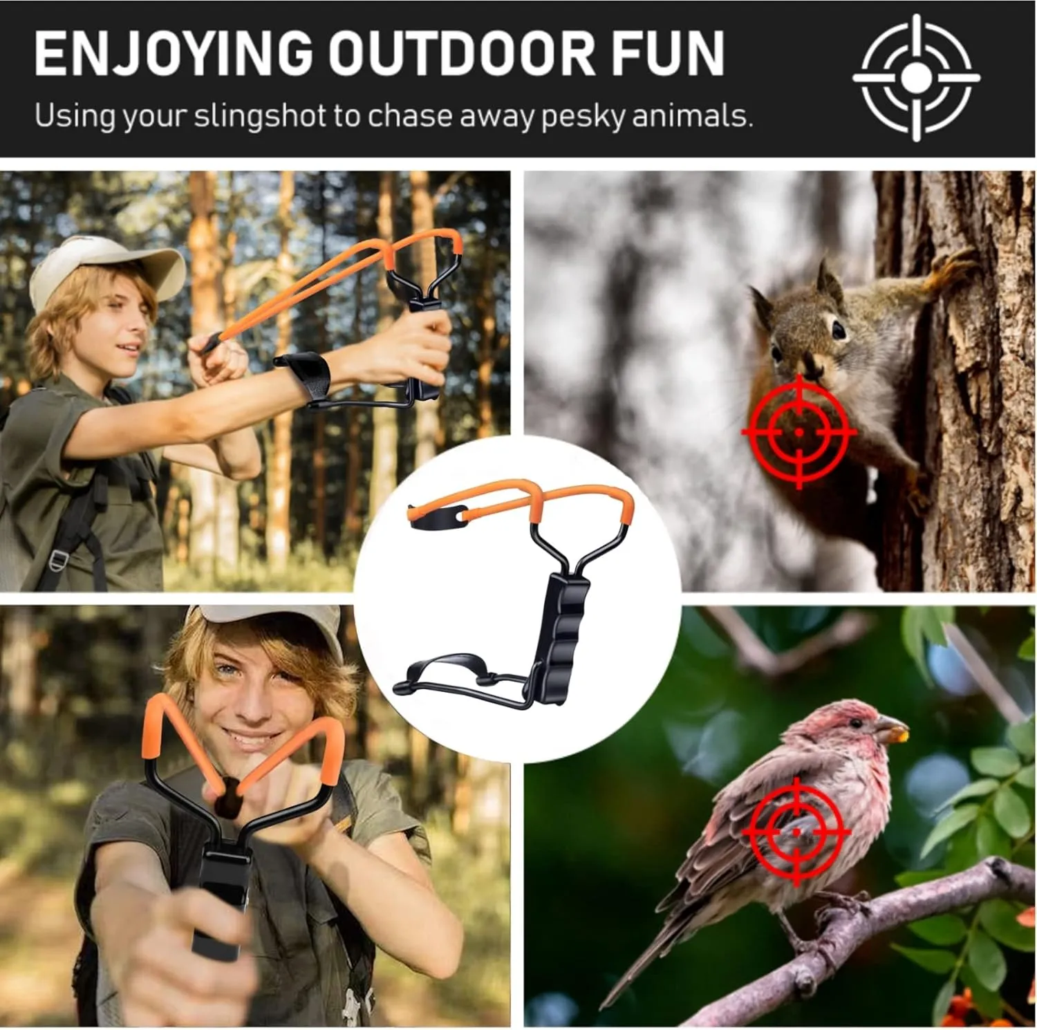Professional Slingshot Set for Adults - A Simple but Powerful Hunting and Shooting Slingshot with a Sturdy Sling Shot Bow, 2 Packs of Slingshot Ammo, and a Slingshot Band.