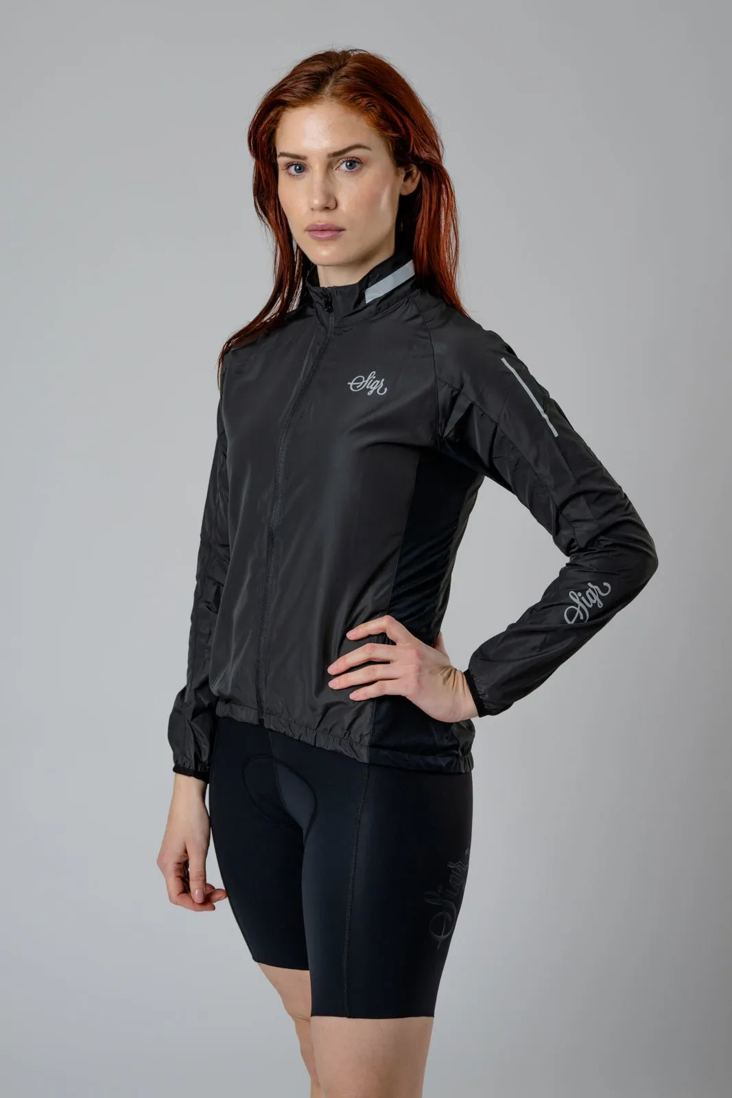 Treriksrset Black Women's Cycling Wind/Pack Jacket