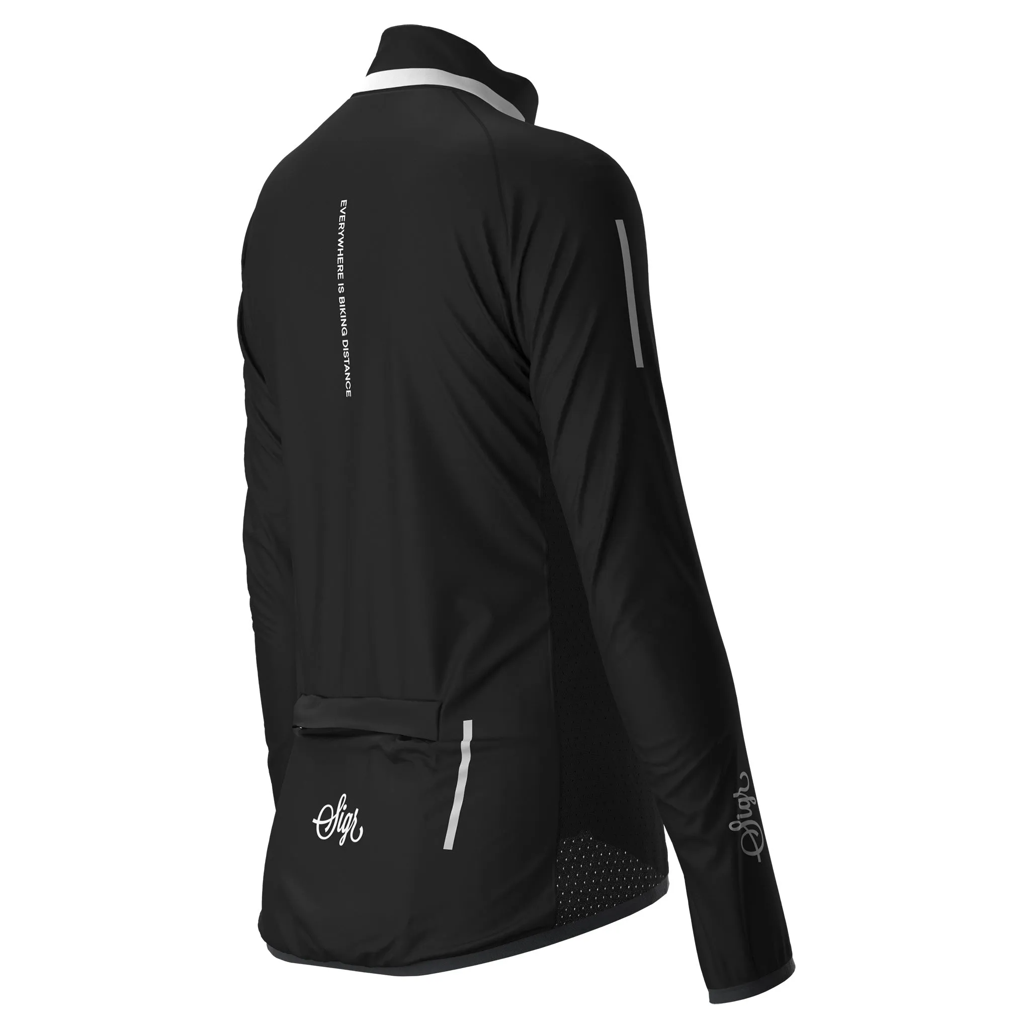 Treriksrset Black Women's Cycling Wind/Pack Jacket