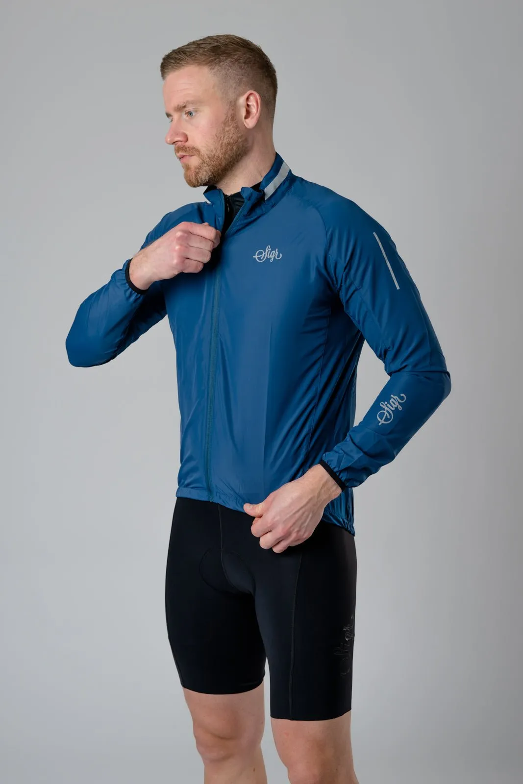 Treriksrset Blue Men's Cycling Wind/Pack Jacket