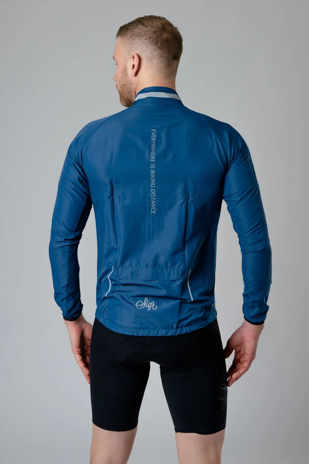 Treriksrset Blue Men's Cycling Wind/Pack Jacket